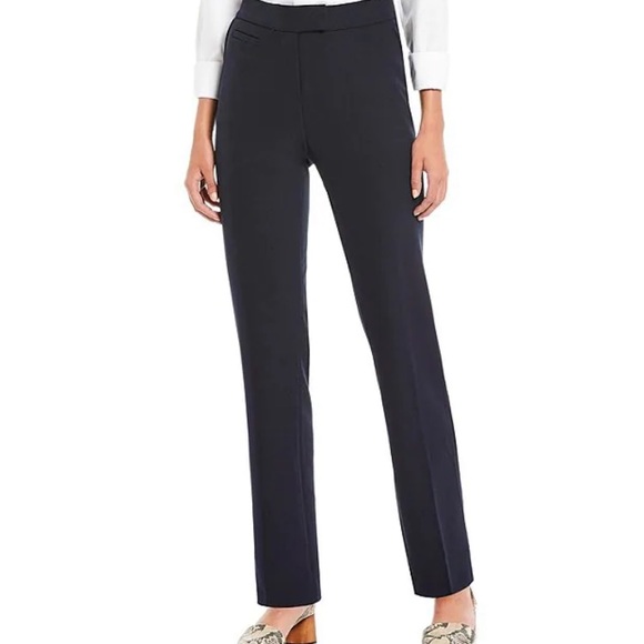Investments 6th Ave Straight Leg Mid Rise Stretch Black Pant - Picture 1 of 8